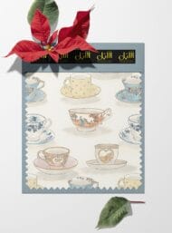 Cups classic style with blue,brown colors - Image 6