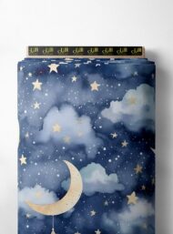 Moon nature style with blue,white colors