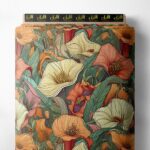 Bloom flower style with orange,pink colors