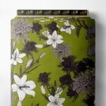 Floral flower style with green,white colors