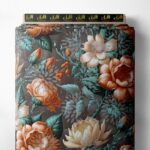 Floral flower style with green,orange colors