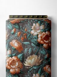 Floral flower style with green,orange colors