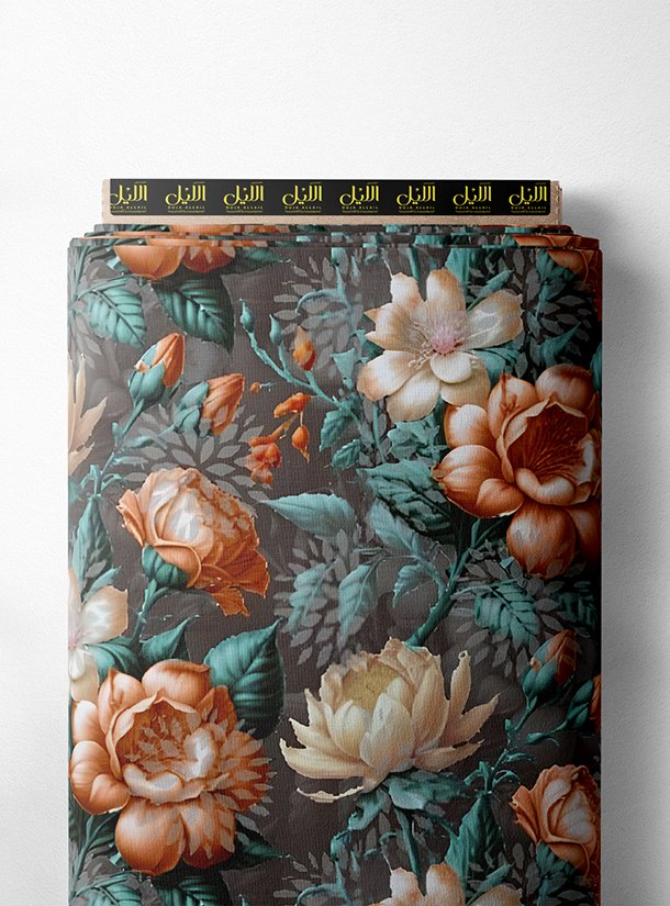 LAI01-0339_1-1.jpg Floral flower style with green,orange colors - Image 1