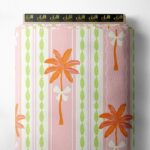 Palm flower style with orange,green colors