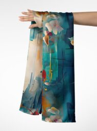 Flowers mixed style with blue,orange colors - Image 3