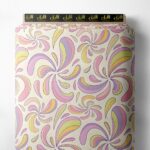 Swirl flower style with pink,yellow colors