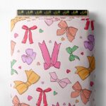 Bow flower style with pink,green colors