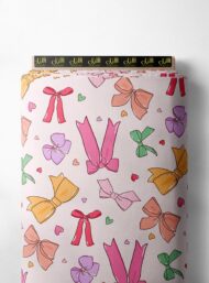 Bow flower style with pink,green colors