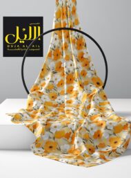 Poppy flower style with orange, white colors - Image 2