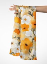 Poppy flower style with orange, white colors - Image 3