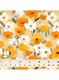 Poppy flower style with orange, white colors - Image 5