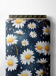 Daisy flower style with blue, white colors