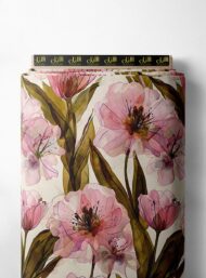 Nature flower style with pink, green colors