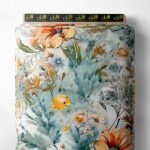 Nature flower style with orange,blue colors