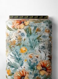 Nature flower style with orange,blue colors