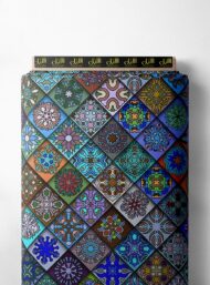 Art mixed style with blue,green colors