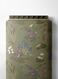 Rabbit nature style with green,brown colors