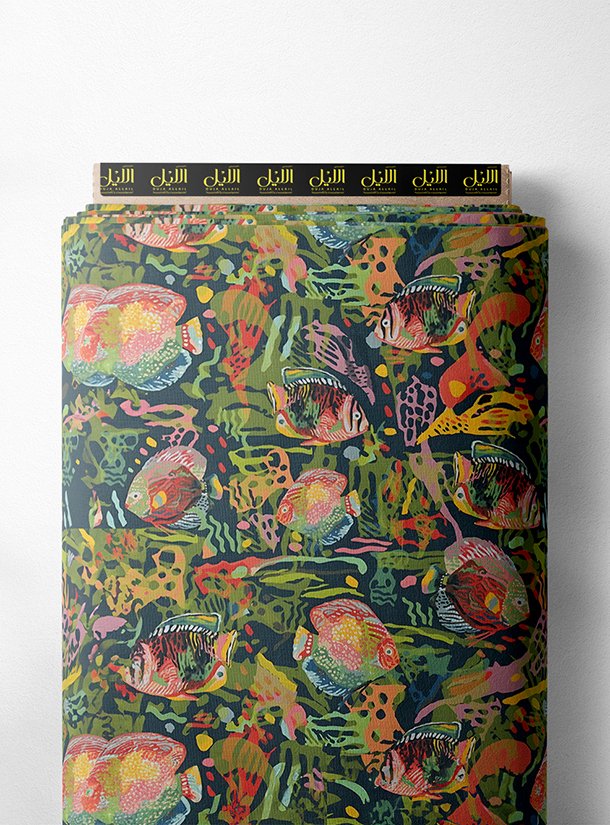 LAI01-0581_1-1.jpg Fish nature style with green,pink colors - Image 1