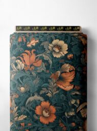 Floral flower style with orange,green colors