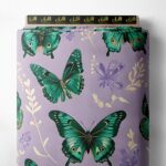 Butterfly nature style with green,purple colors