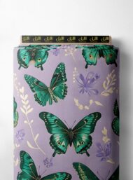 Butterfly nature style with green,purple colors