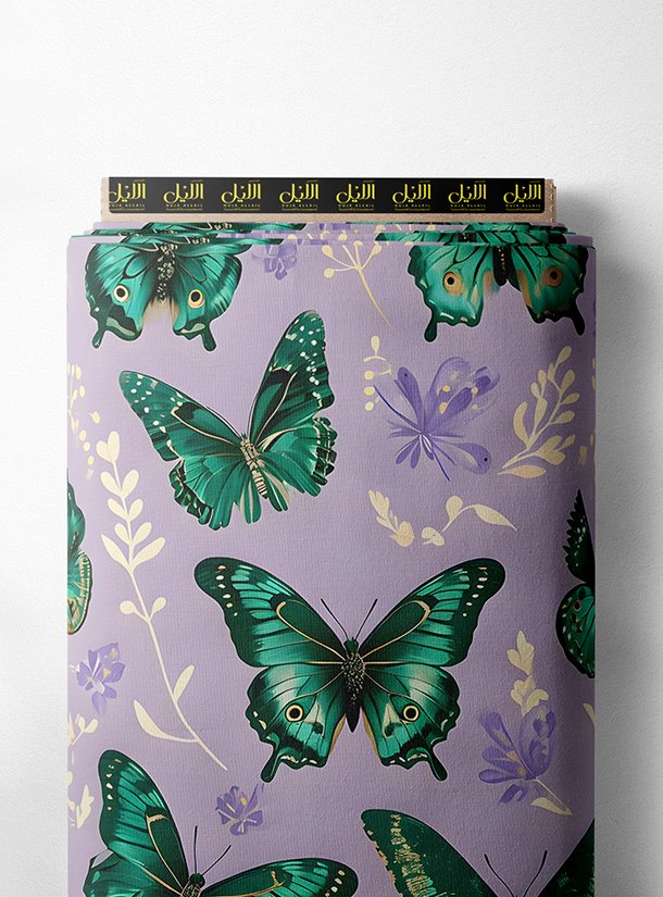 LAI01-0628_1-1.jpg Butterfly nature style with green,purple colors - Image 1