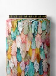 Feathers nature style with pink,green colors