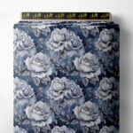 Blue flower style with grey,white colors