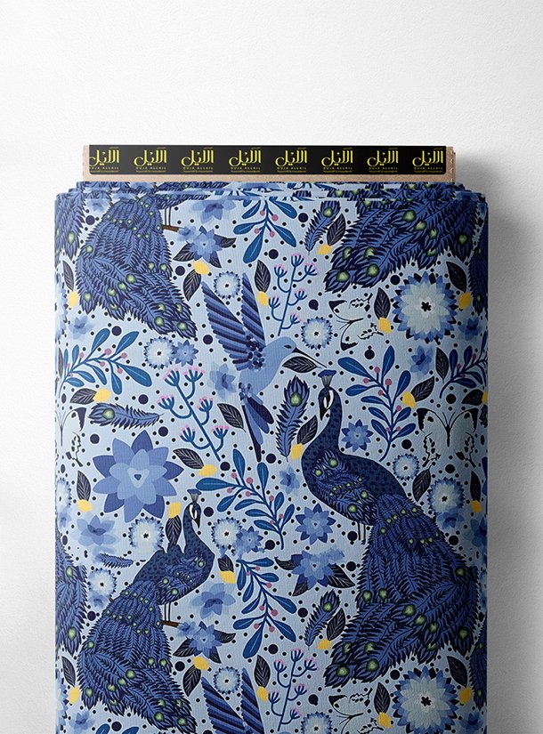 LAI01-0647_1-1.jpg Peacock nature style with blue,white colors - Image 1