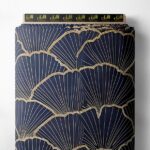 Leaves flower style with blue, gold colors