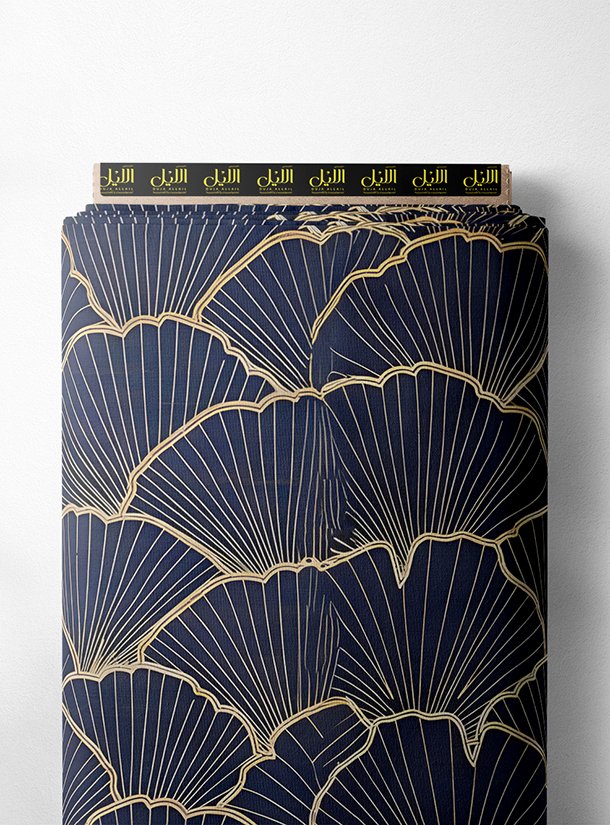 LAI01-0656_1-1.jpg Leaves flower style with blue, gold colors - Image 1