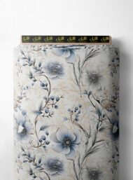 Floral flower style with blue,white colors