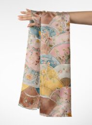 Fan flower style with pink,blue colors - Image 3