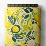 Lemon flower style with yellow, green colors