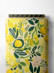 Lemon flower style with yellow, green colors