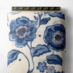 Blue flower style with blue, white colors