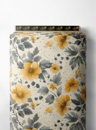 Floral flower style with yellow,grey colors