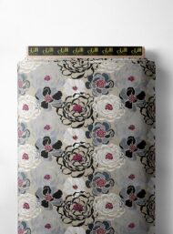 Peony flower style with black,white colors