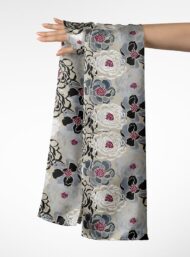 Peony flower style with black,white colors - Image 3