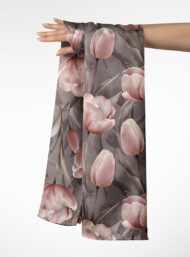 Flowers flower style with pink, grey colors - Image 3