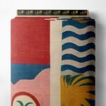 Water mixed style with red,blue colors