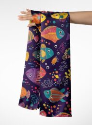 Fish ocean&sky style with blue,orange colors - Image 3