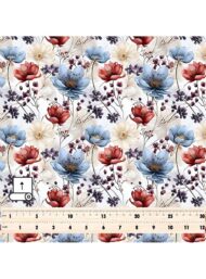 Flowers flower style with red,blue colors - Image 5