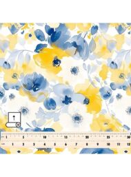 Flowers flower style with blue,yellow colors - Image 5