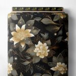 Nature flower style with gold,black colors