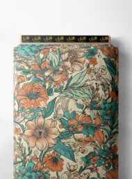 Foliage flower style with orange,green colors