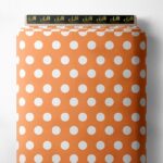 Polka classic style with orange, white colors