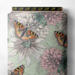 Butterfly flower style with pink,green colors