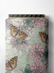 Butterfly flower style with pink,green colors