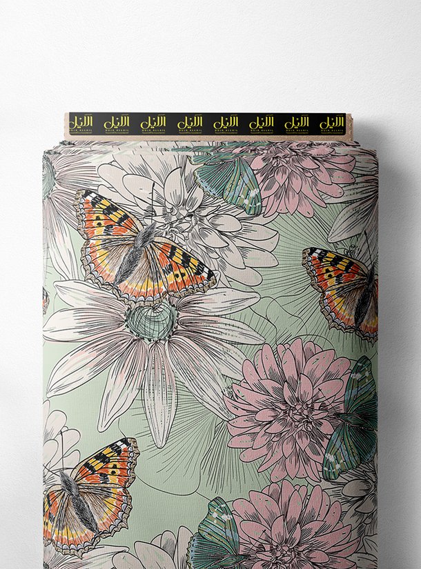 LAI01-0843_1-1.jpg Butterfly flower style with pink,green colors - Image 1